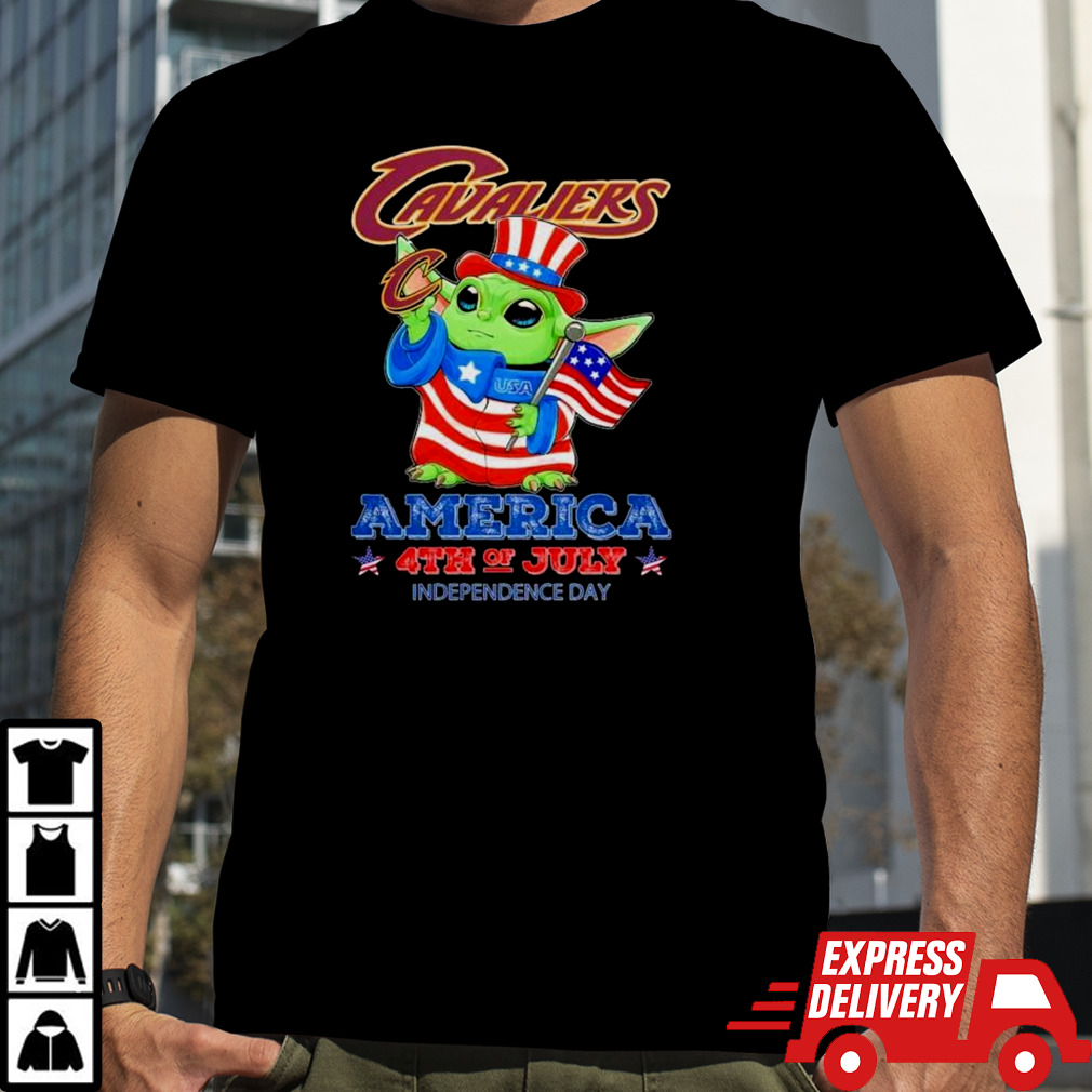 Baby Yoda Cleveland Cavaliers America 4th Of July Independence Day shirt