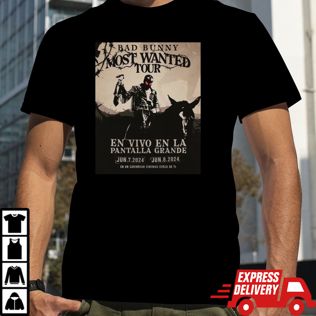 Bad Bunny Tour 2024 Most Wanted Tour En Vivo En La Panralla Grande On June 7-8 At Caribbean Cinemas Unisex T-Shirt