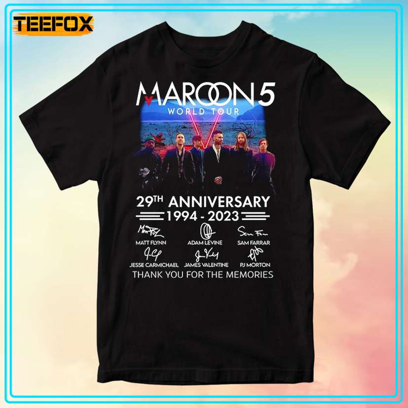 Maroon 5 29th Anniversary Thank You For The Memories T-Shirt