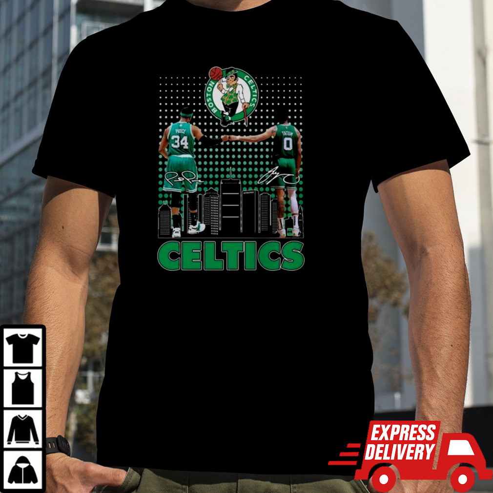 Boston Celtics Basketball Paul Pierce And Jayson Tatum Signatures Shirt