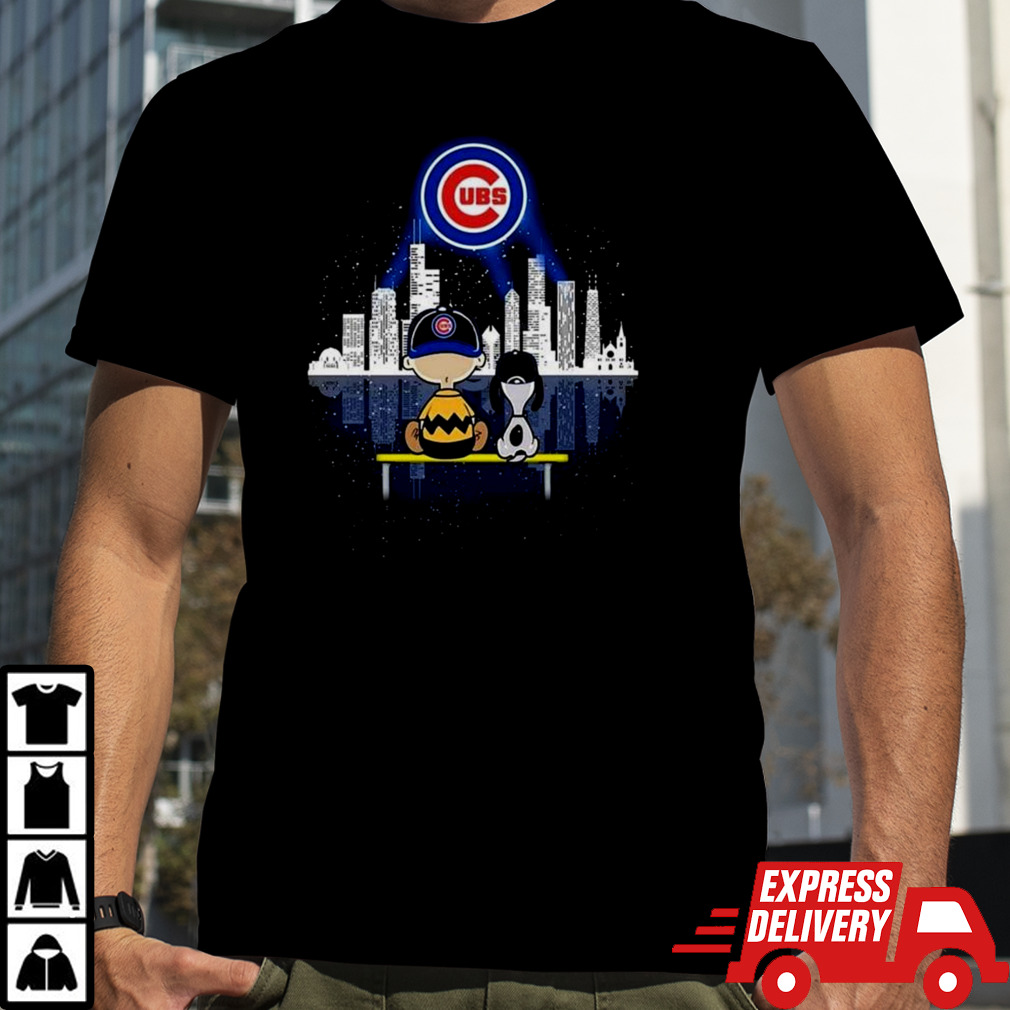 Charlie Brown And Snoopy Watching City Chicago Cubs 2024 Shirt