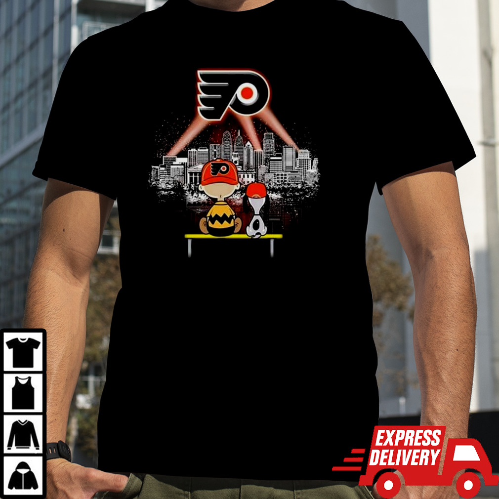 Charlie Brown And Snoopy Watching City Philadelphia Flyers 2024 Shirt