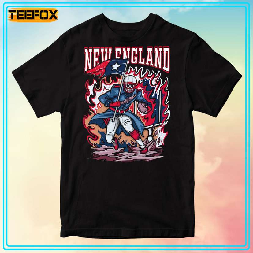 New England Patriots Football Skull Style T-Shirt