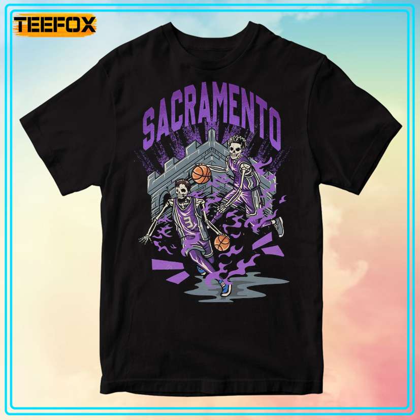 Sacramento Kings Basketball Skull Style T-Shirt