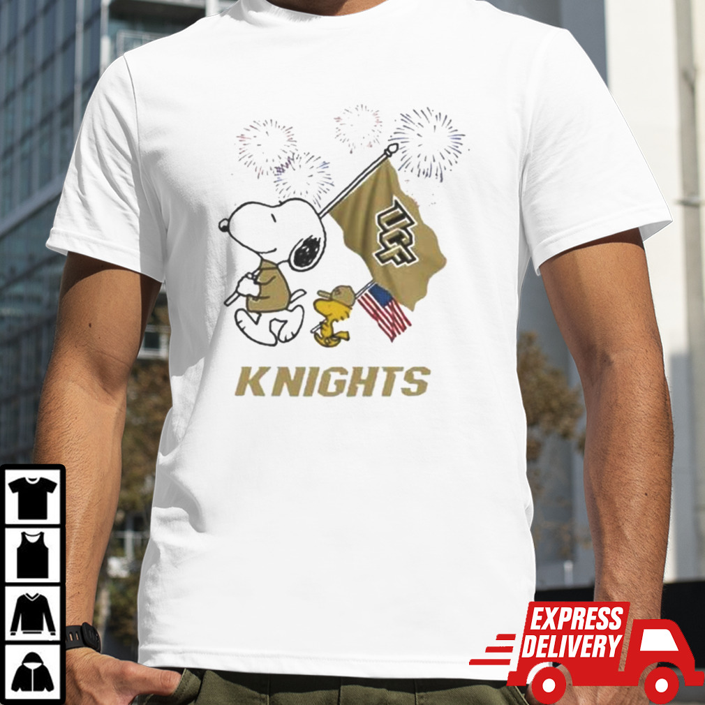 Snoopy And Woodstock Happy 4th Of July Ucf Knights Football 2024 T-shirt