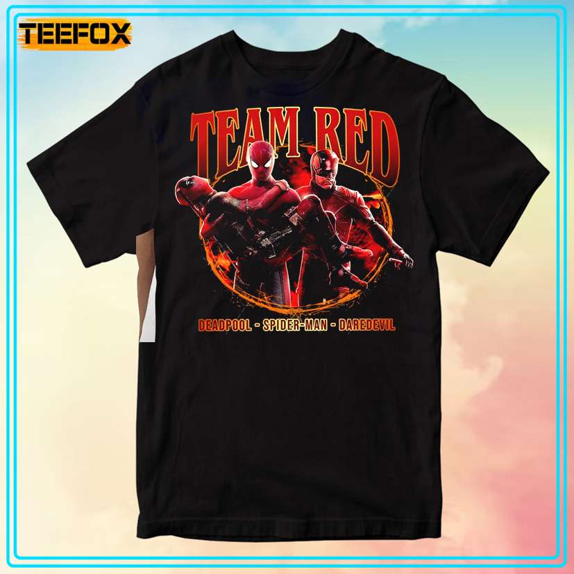 Team Red Deadpool Spiderman Daredevil T-Shirt