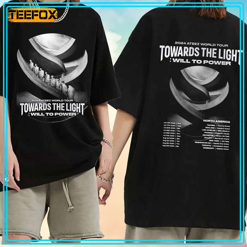 ATEEZ Towards The Light, Will To Power North America World Tour 2024 T-Shirt