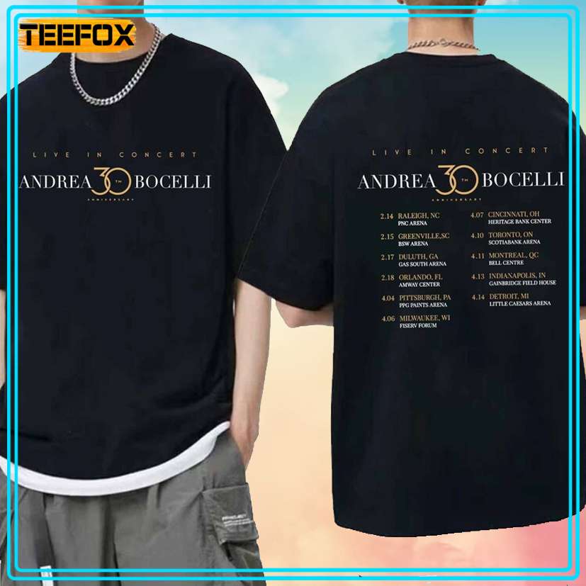 Andrea Bocelli Tour 2024 Concert T-Shirt