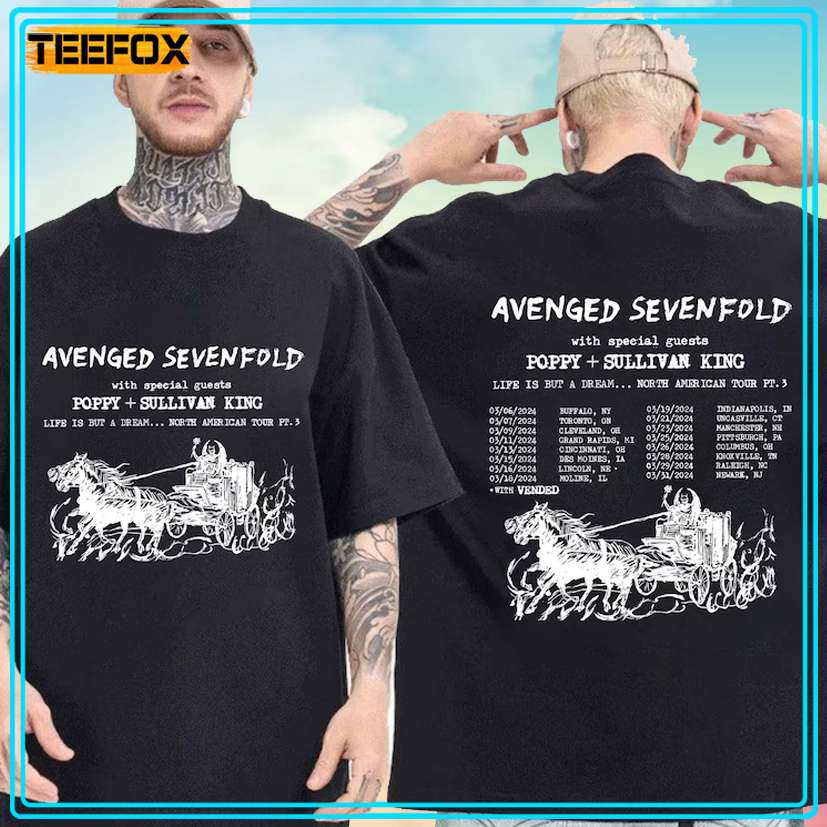 Avenged Sevenfold Life Is But A Dream North American Tour 2024 Unisex T-Shirt