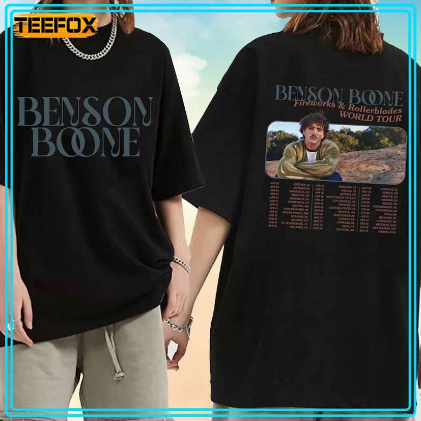 Benson Boone Fireworks and Rollerblades World Tour 2024 T-Shirt