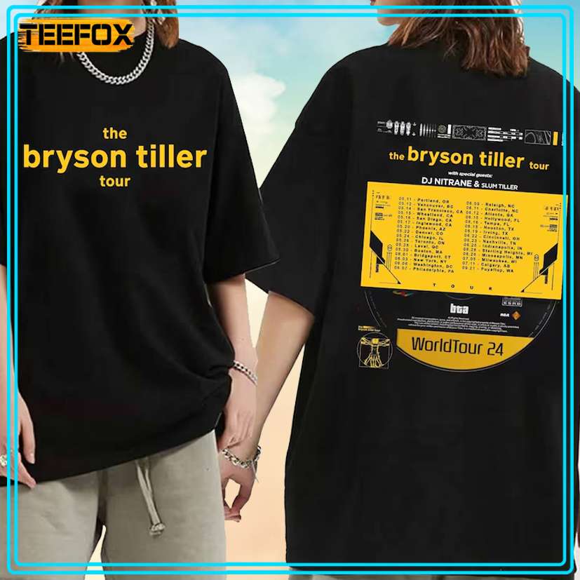 Bryson Tiller World Tour 2024 Concert Music T-Shirt