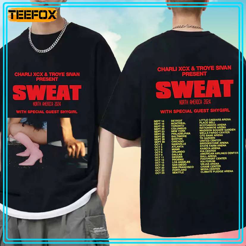 Charli XCX and Troye Sivan - Sweat 2024 Tour T-Shirt