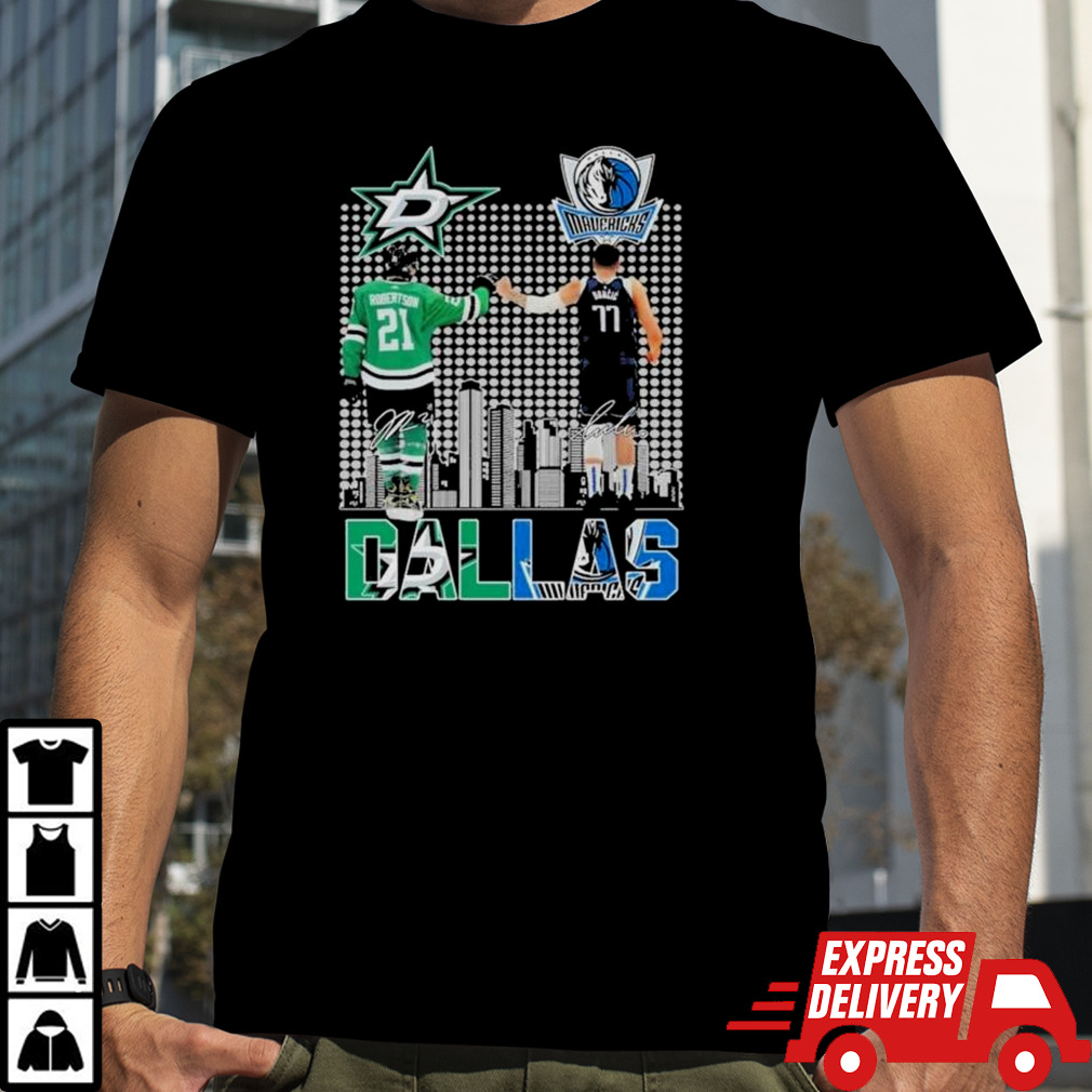 Dallas Stars Jason Robertson Dallas Mavericks The Legend Signatures Shirt