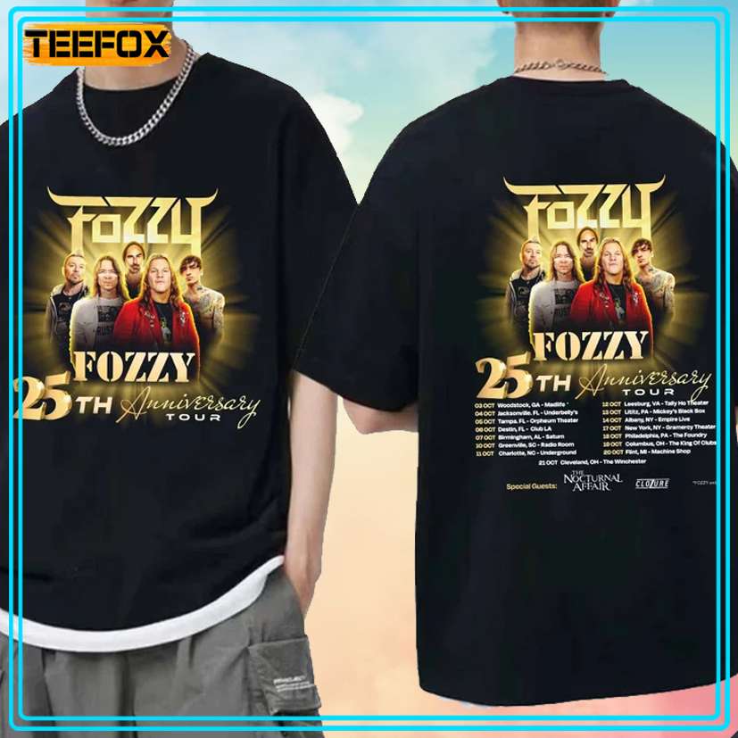 Fozzy - 25th Anniversary Tour US 2024 Concert T-Shirt