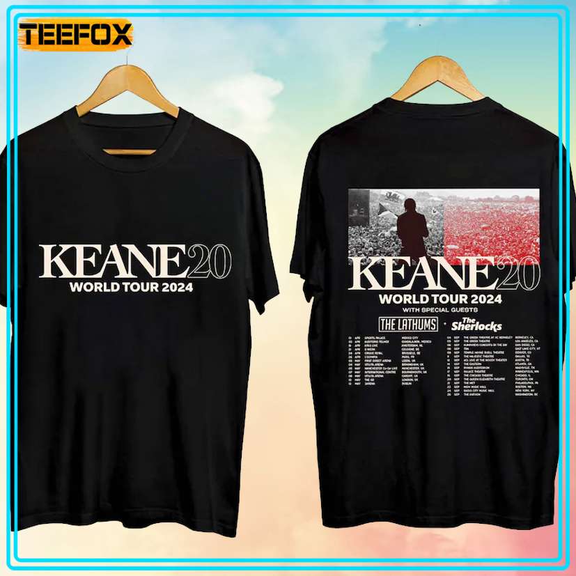 Keane Hopes and Fears Concert 2024 Tour T-Shirt