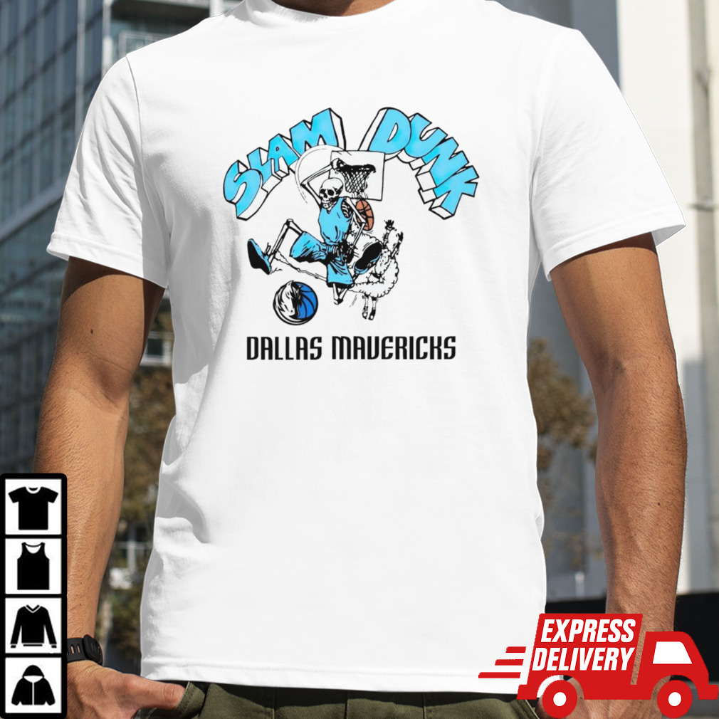 Dallas Maverick skeleton slam dunk shirt