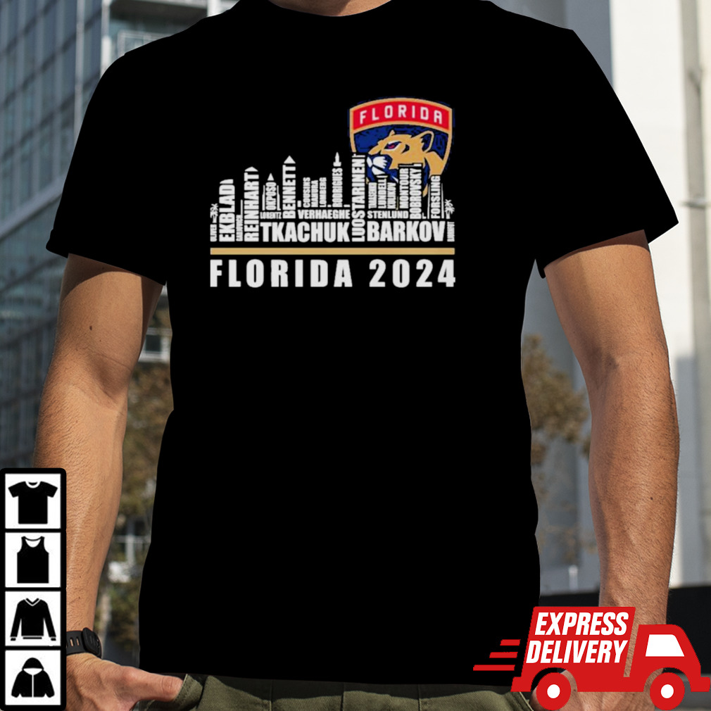 Florida Panthers Skyline Players Name Florida 2024 Shirt