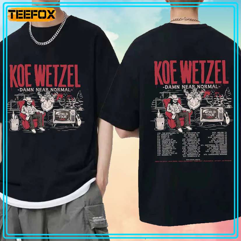 Koe Wetzel - Damn Near Normal World Tour 2024 Concert T-Shirt