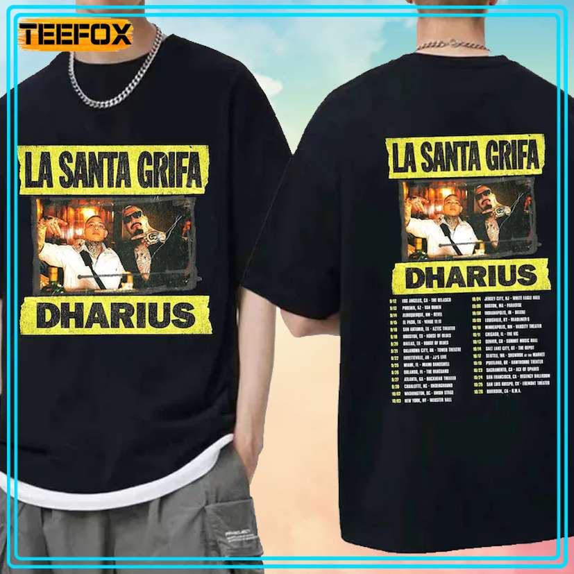 La Santa Grifa with Dharius - Que Siga La Mata Dando Tour 2024 Concert T-Shirt