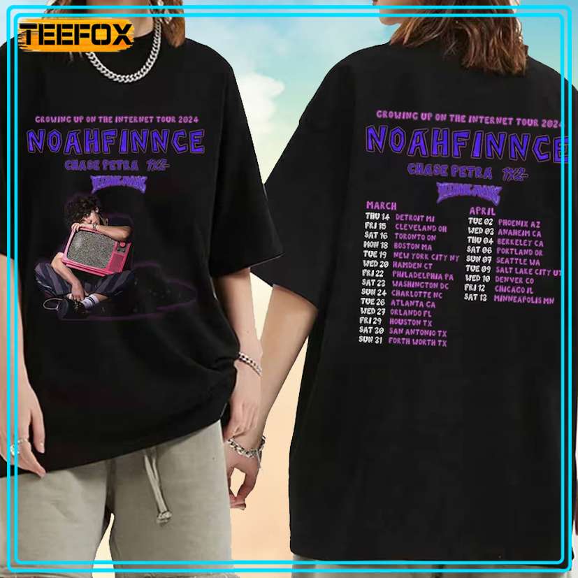 Noahfinnce - Growing up on the Internet Tour 2024 Concert Music T-Shirt