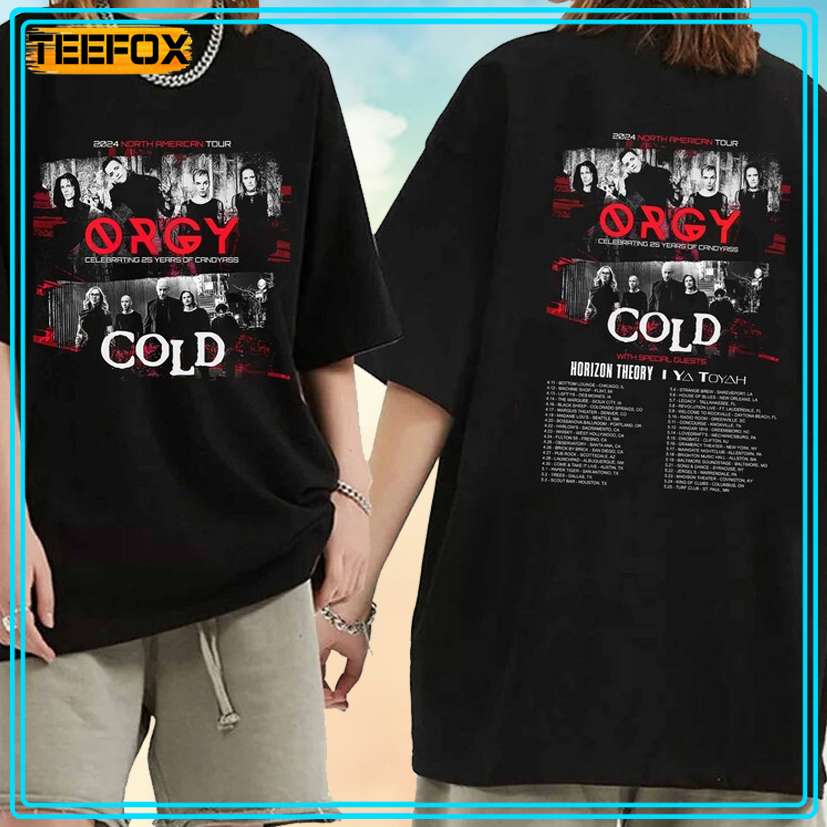 Orgy and Cold Tour 2024 Concert Music T-Shirt