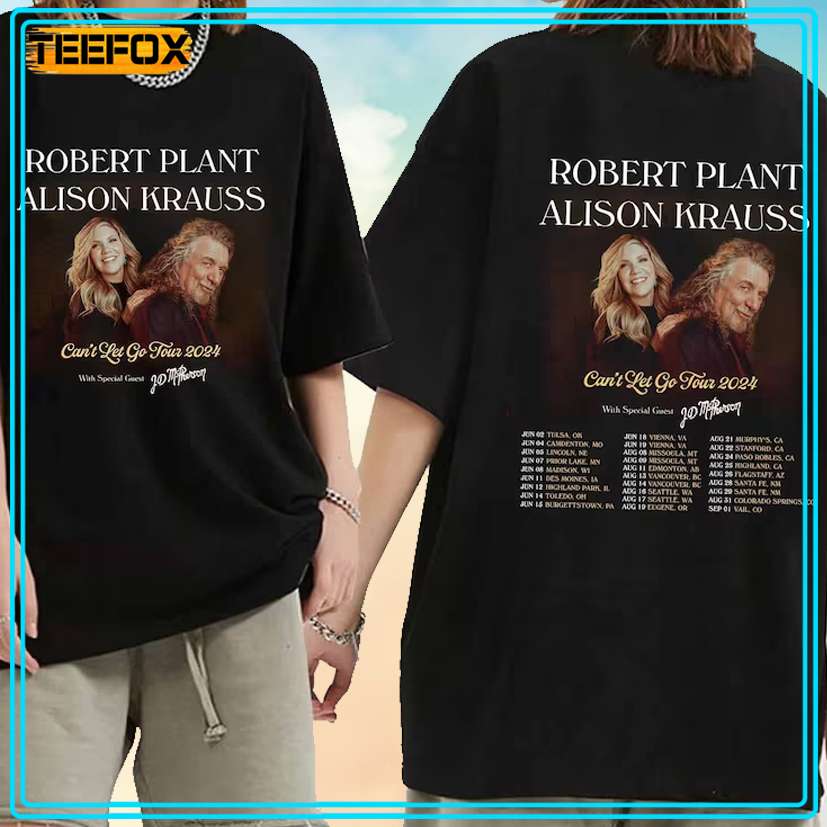 Robert Plant and Alison Krauss Can't Let Go Tour 2024 T-Shirt