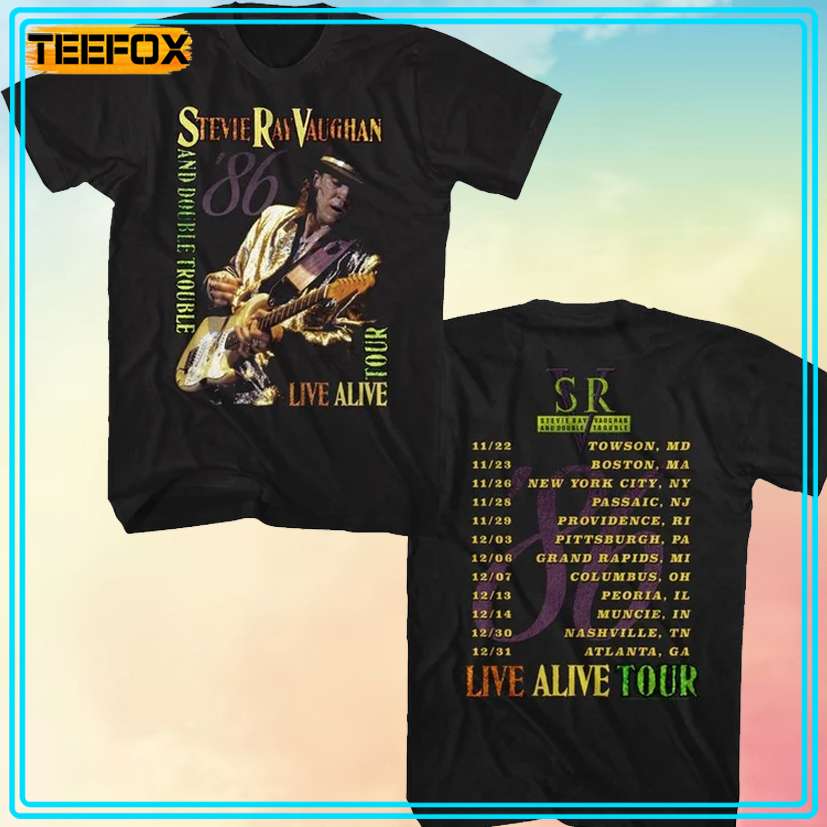 Stevie Ray Vaughan Live Alive Tour 1986 T-Shirt