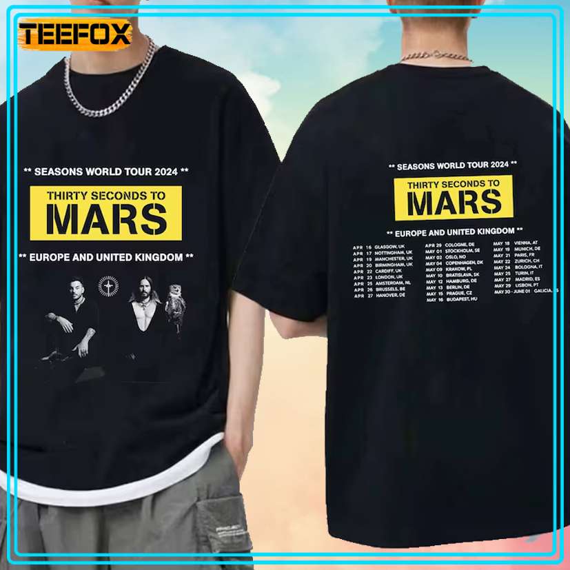 Thirty Seconds to Mars Tour EU UK 2024 T-Shirt