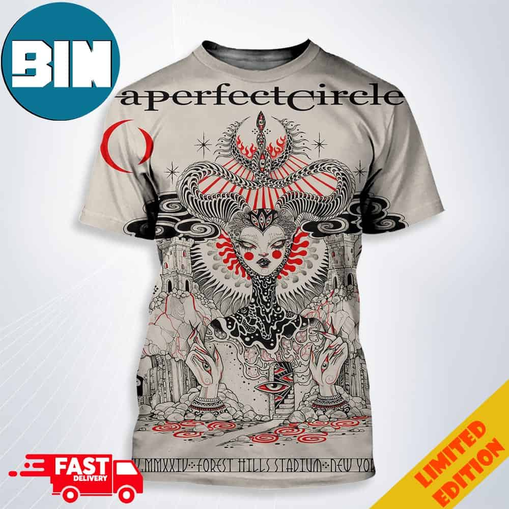 A Perfect Circle Show Poster For Forest Hills On V Iv Mmxxiv Stadium New York Ny Unisex All Over Print Shirt