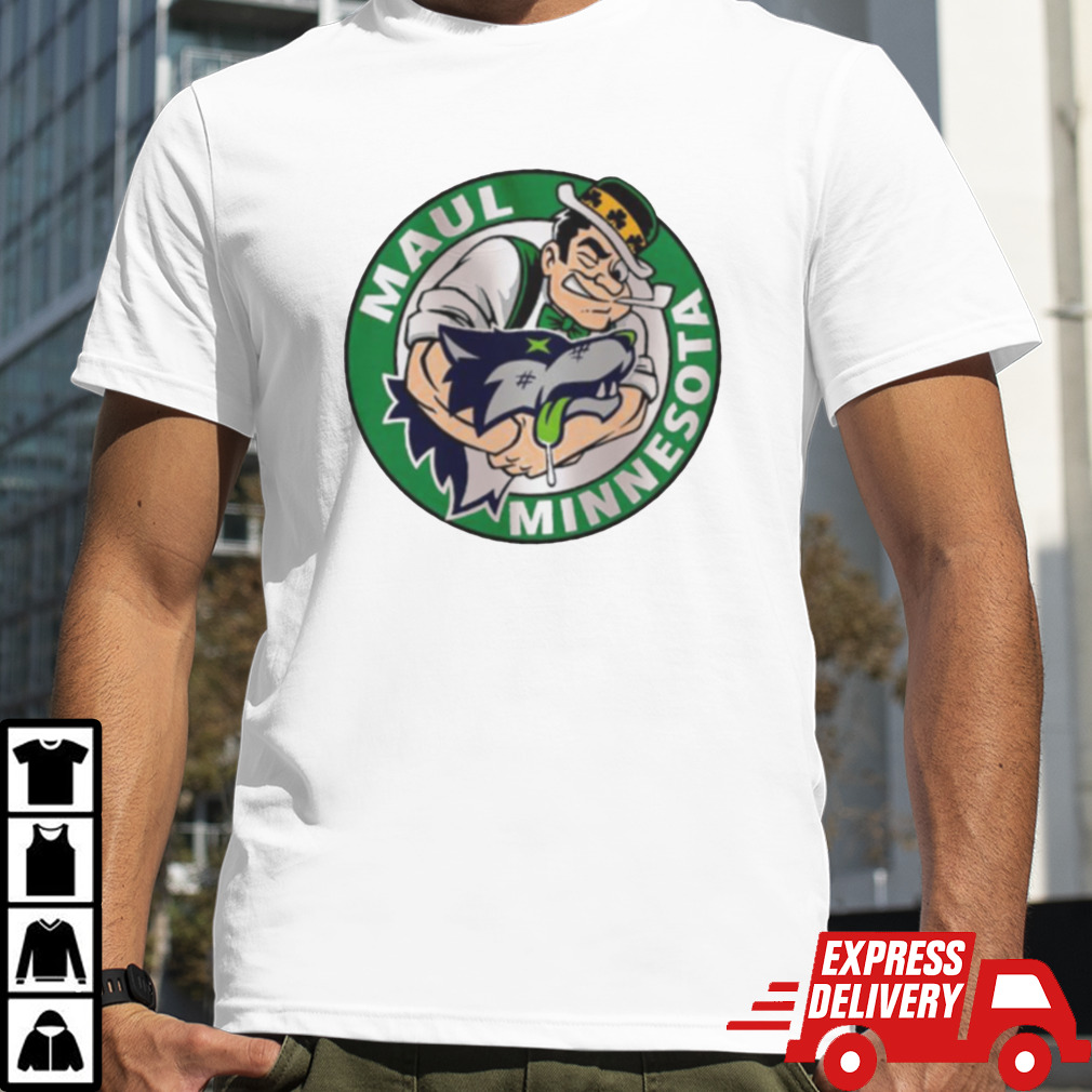 Boston Celtics maul Minesota Timberwolves logo shirt