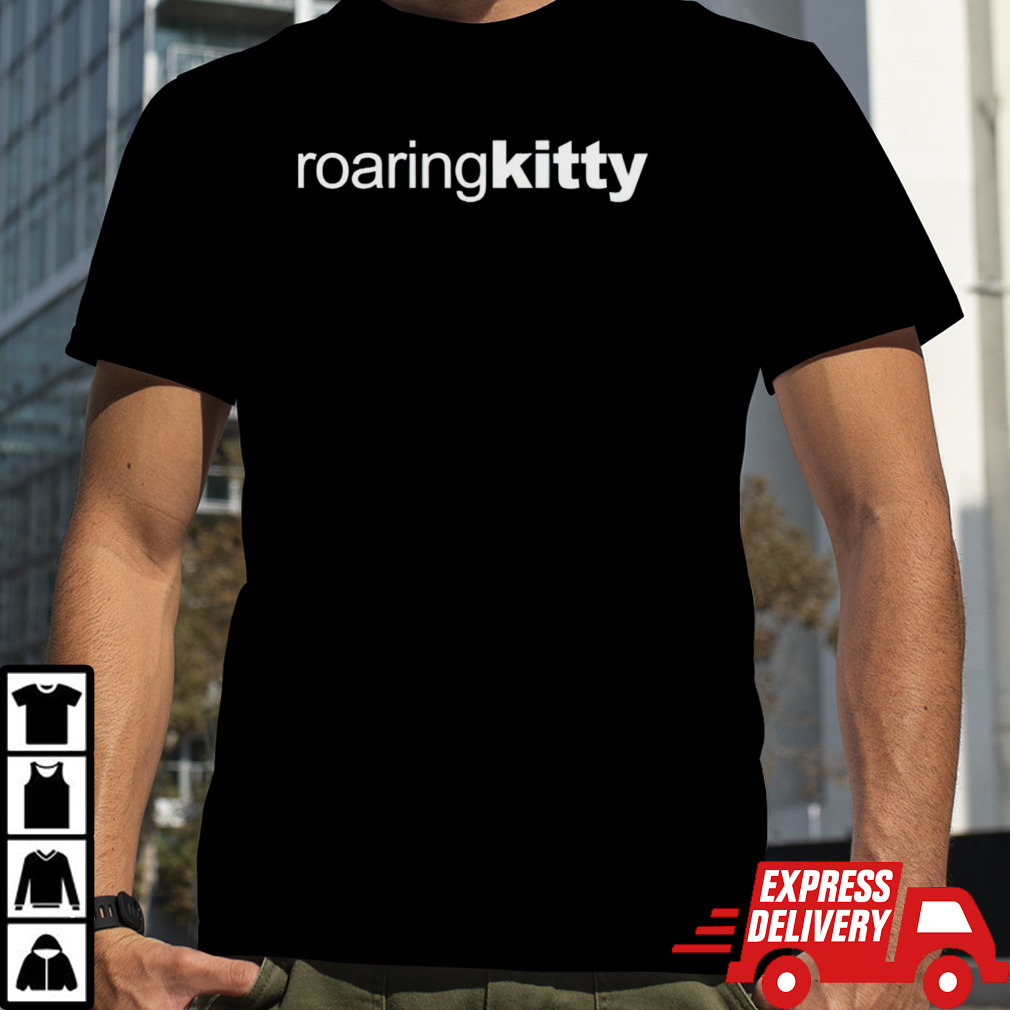 Keith Gill wearing roaring kitty shirt