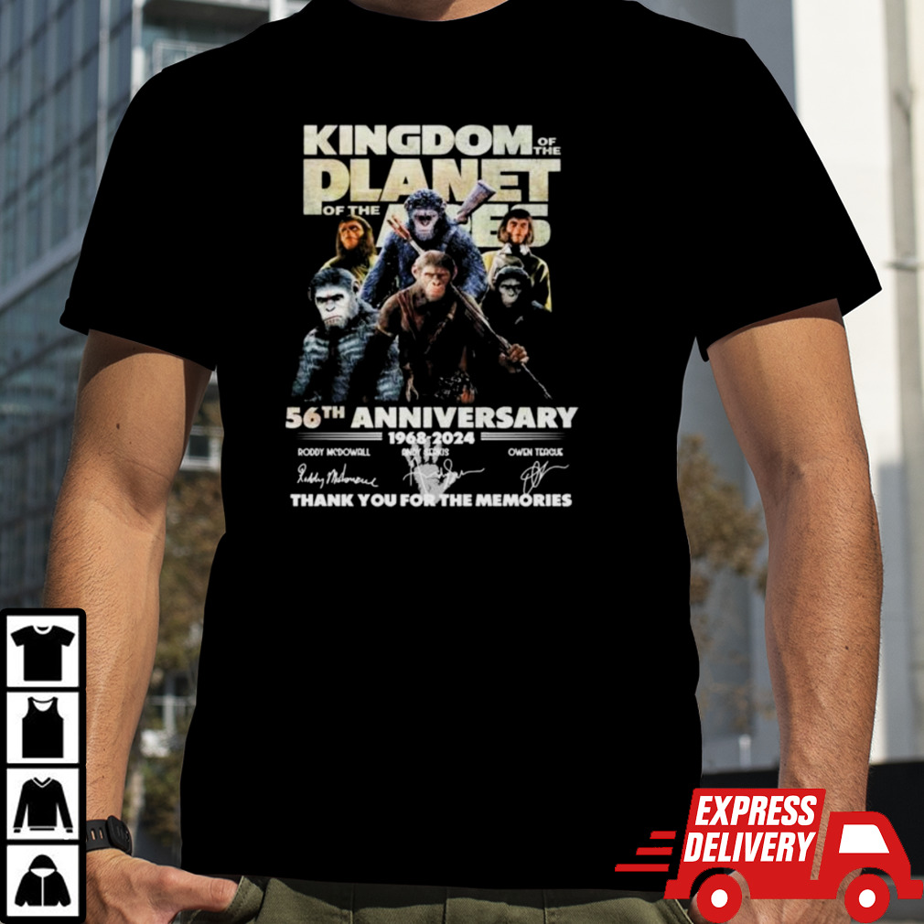 Kingdom Of The Planet Of The Apes 56th Anniversary 1968-2024 Thank You For The Memories Signatures shirt