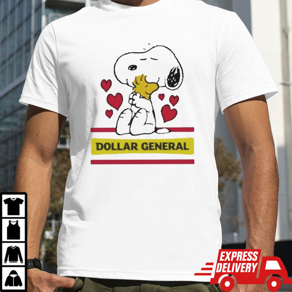 Snoopy And Woodstock Loves Dollar General Logo shirt