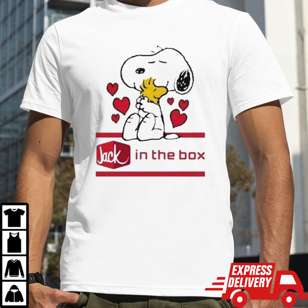 Snoopy And Woodstock Loves Jack In The Box Logo T-shirt