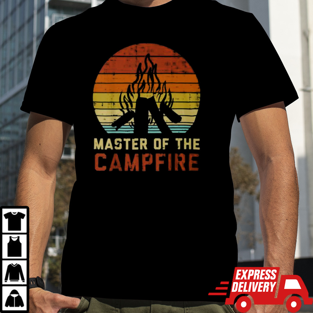 Master Of The Campfire Sunset Retro Bonfire Camping Camper Unisex T Shirt