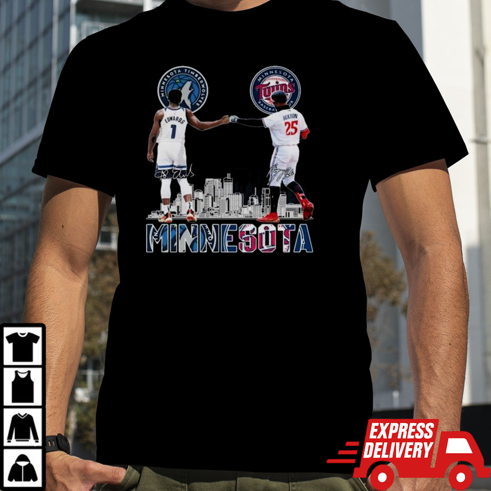 Minnesota Timberwolves Minnesota Twins Anthony Edwards Byron Buxton Signatures Shirt