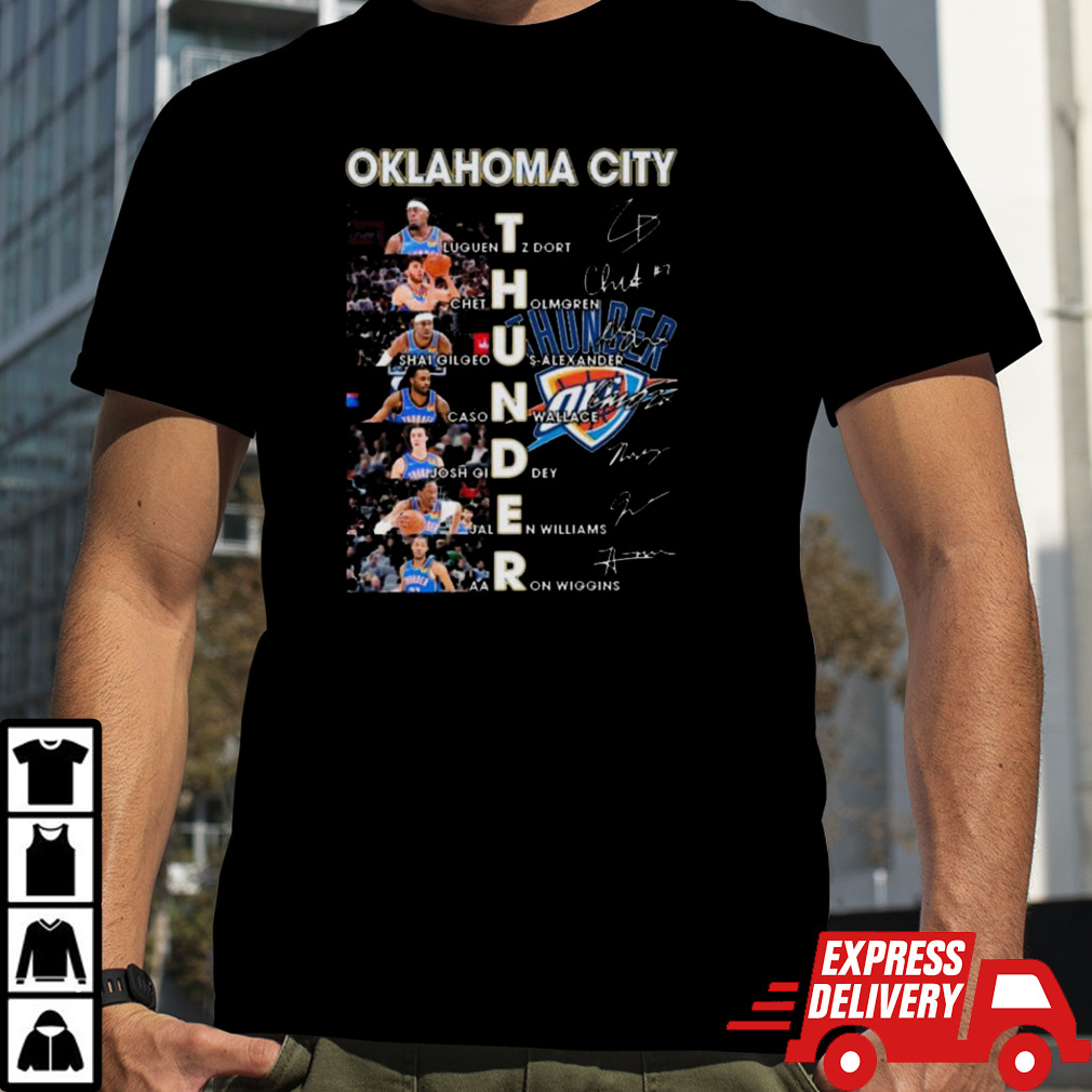 NBA Playoffs Oklahoma City Thunder Team Players 2024 Signatures shirt