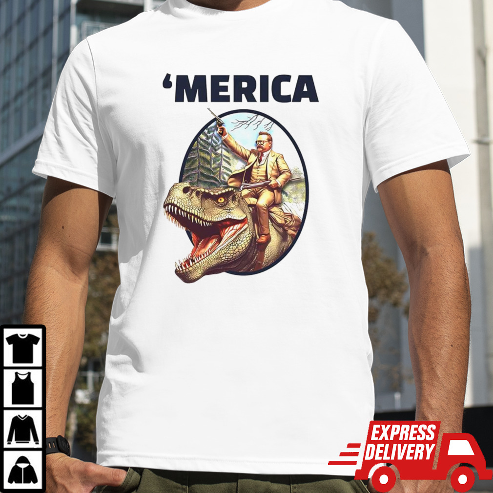 Merica T-Rex riding shirt