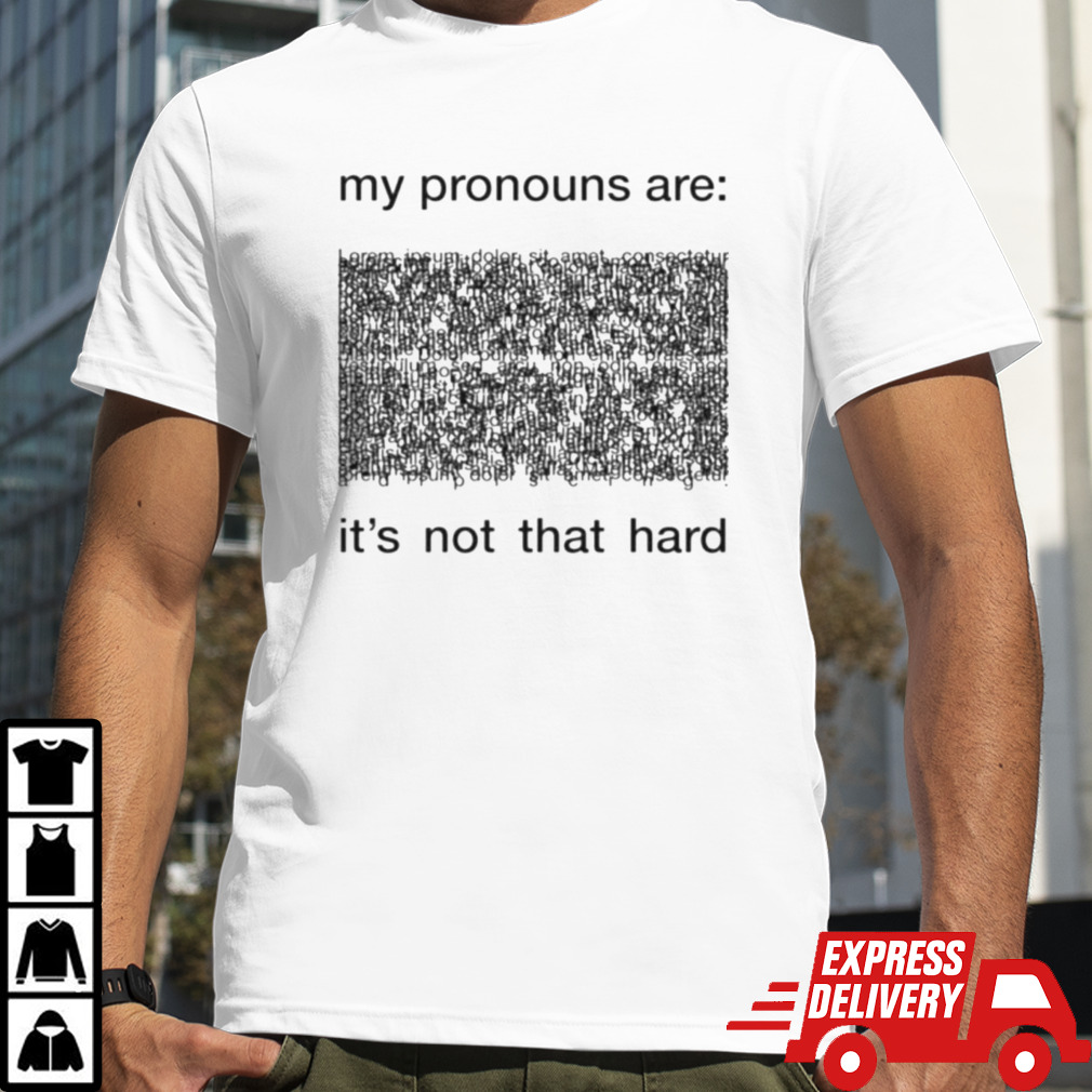 My pronouns are its not that hard shirt