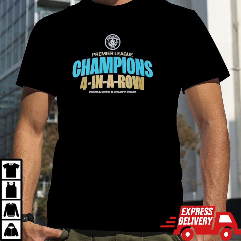 Official 4-In-A-Row Manchester City Premier League Champions Shirt