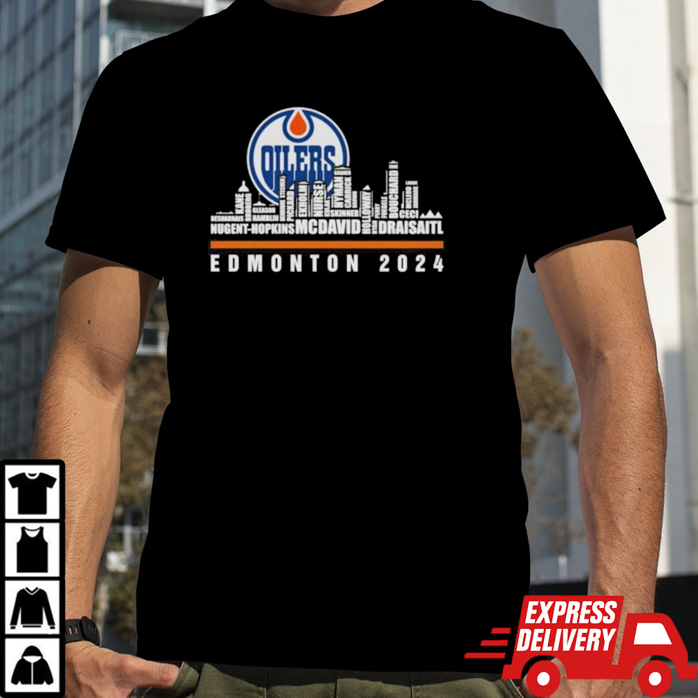 Official Edmonton Oiler Hockey Skyline Players Name Edmonton 2024 Shirt