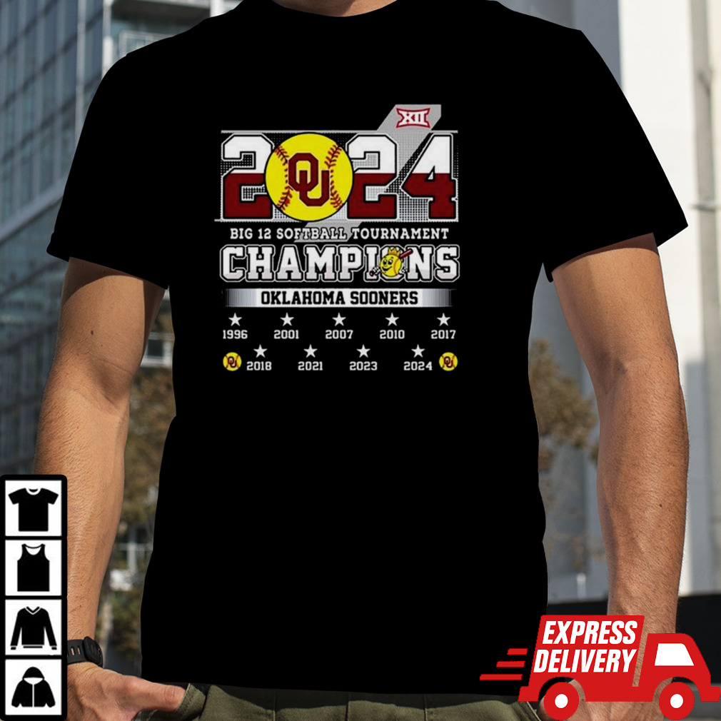 Oklahoma Sooners Big 12 Softball Tournament 2024 Champions 1996-2024 Shirt