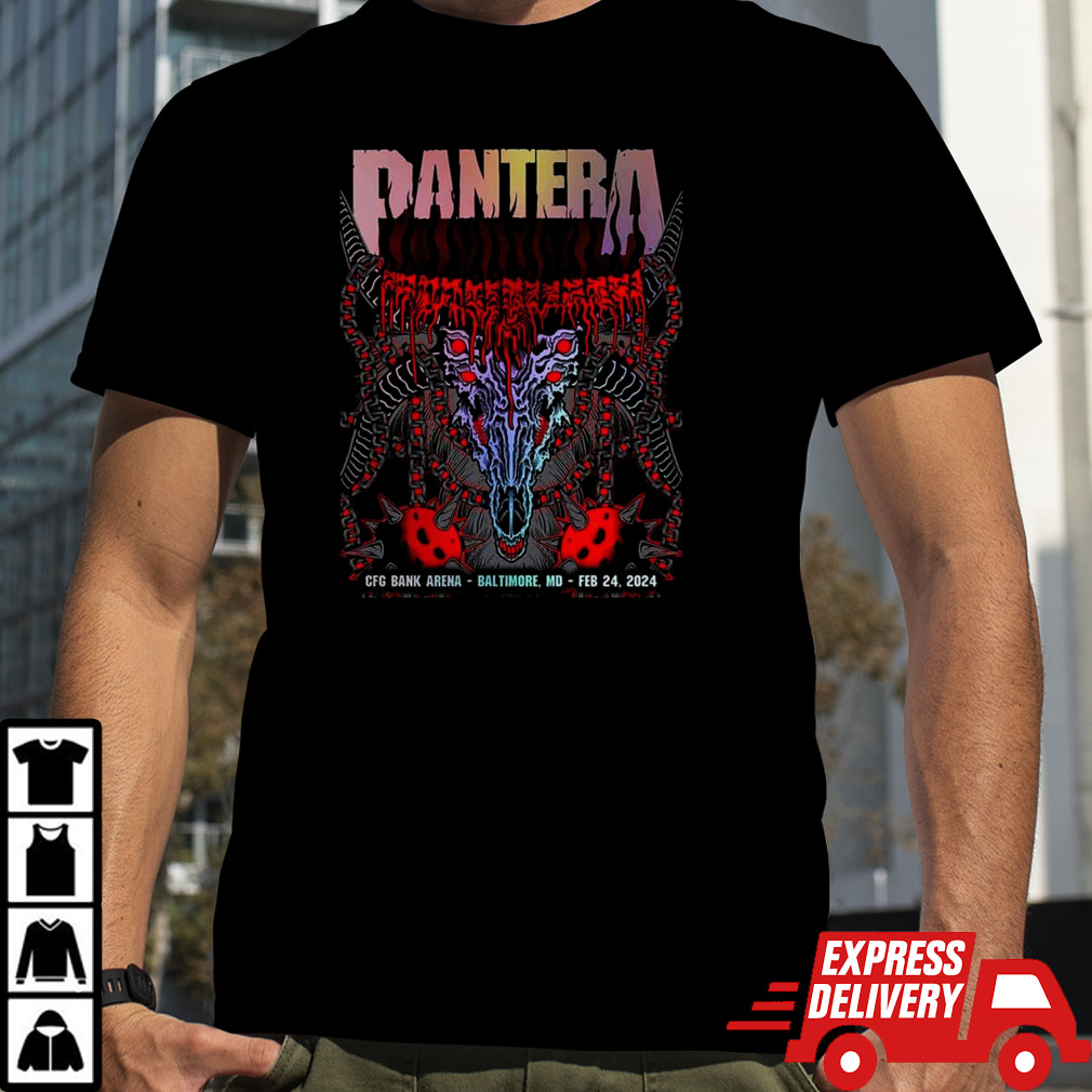 Pantera Baltimore February 24 2024 Rainbow Foil CFG Bank Arena Baltimore MD T-Shirt