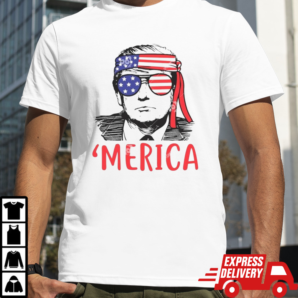 Trump Merica Donald Trump 4th Of July Trump Sunglasses Usa Flag T-shirt