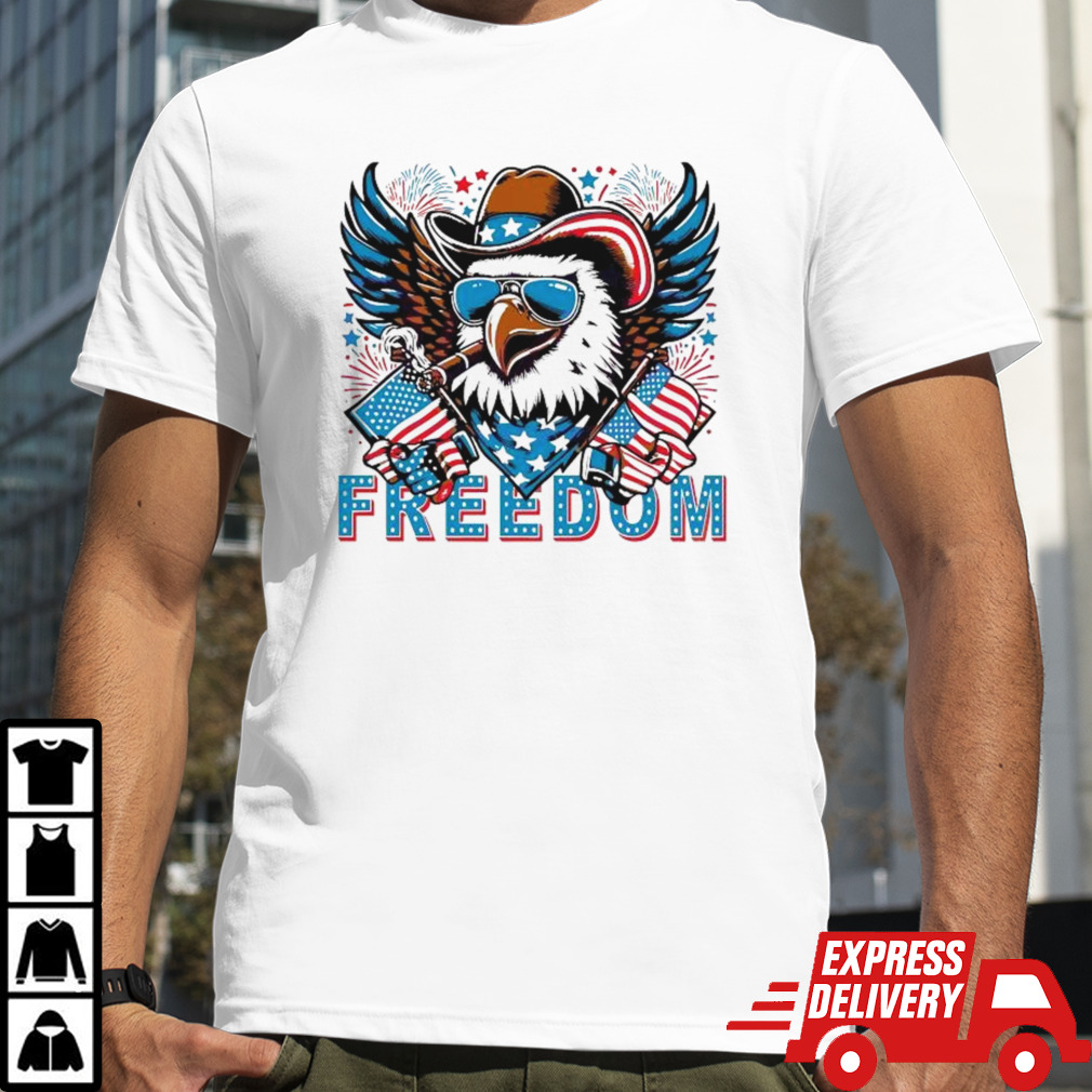 Eagles Cowboy Freedom Us Flag 4th Of July 2024 T-shirt