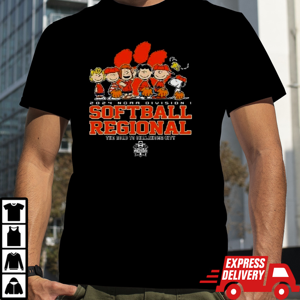 Peanuts Characters 2024 Ncaa Division I Softball Regional Clemson Tigers Shirt