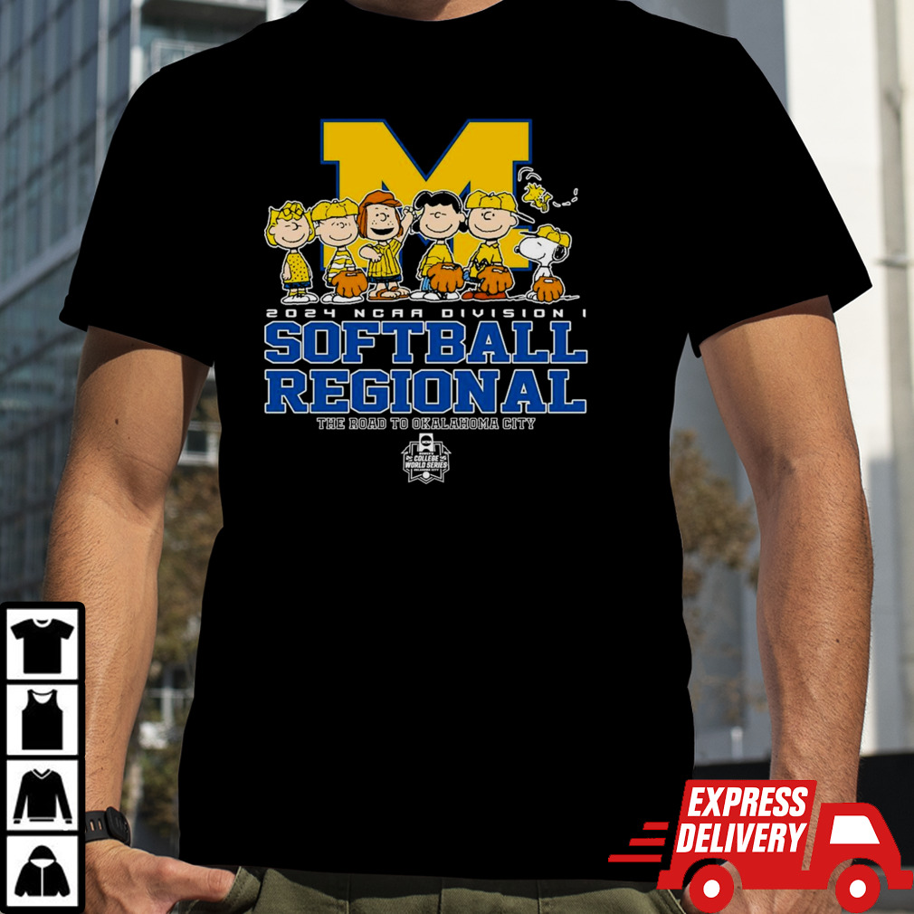 Peanuts Characters Michigan Wolverines 2024 NCAA Division I Softball Regional shirt