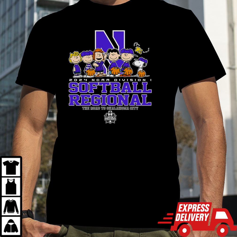 Peanuts Characters Northwestern Wildcats 2024 NCAA Division I Softball Regional shirt