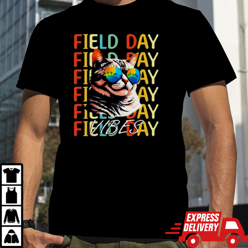 School Field Day Vibes Summer 2024 Cat Teachers Shirt