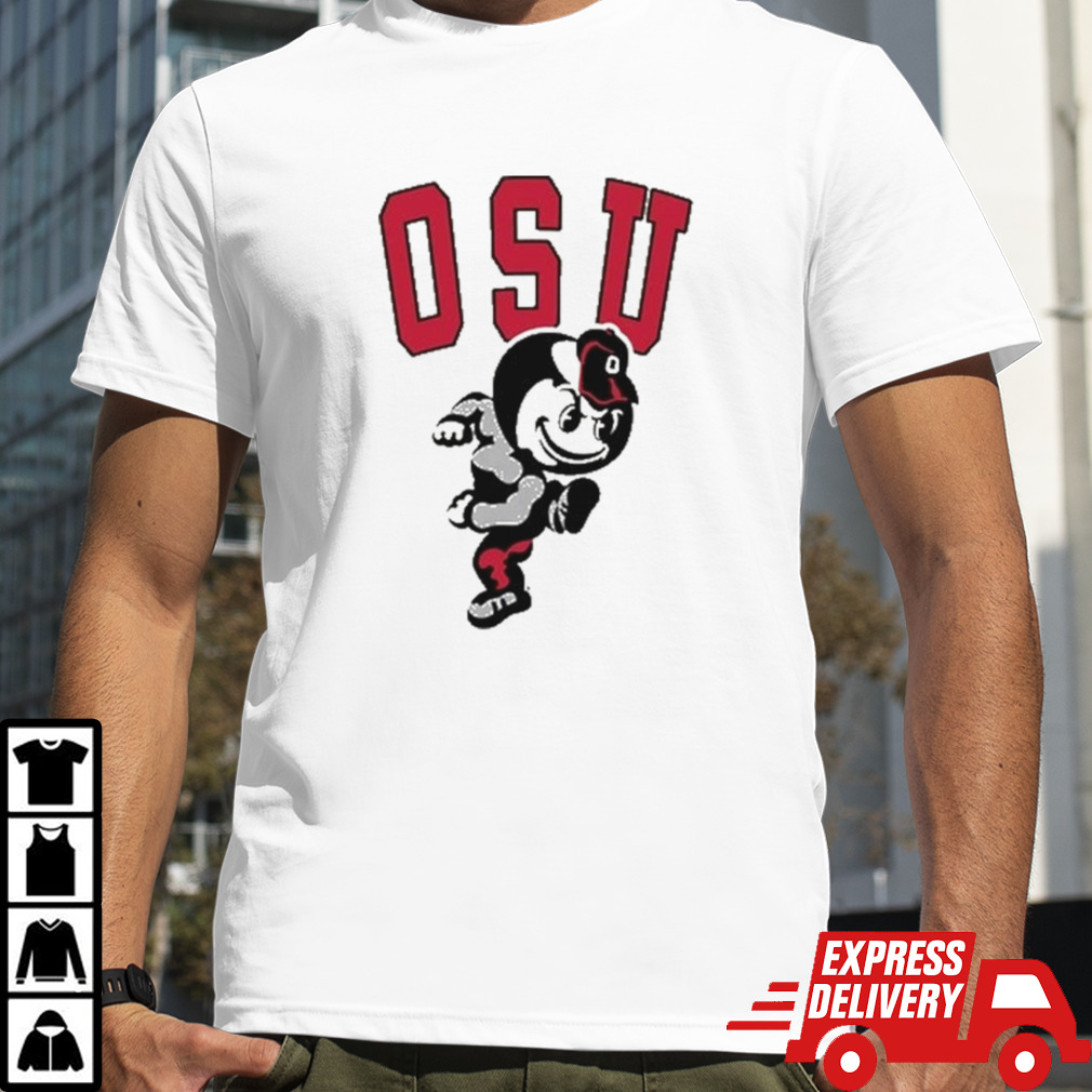 D Russ Wearing Osu Brutus Buckeye Logo Shirt